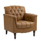 Tufted Accent Chair Vegan Leather Armchair for Living Room