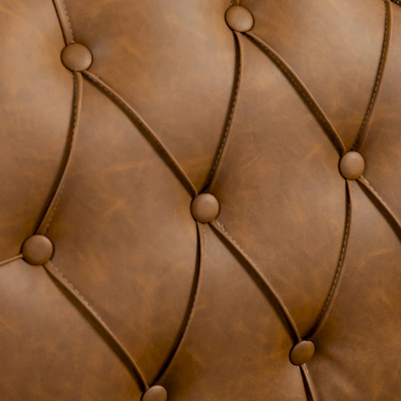 Tufted Accent Chair Vegan Leather Armchair for Living Room