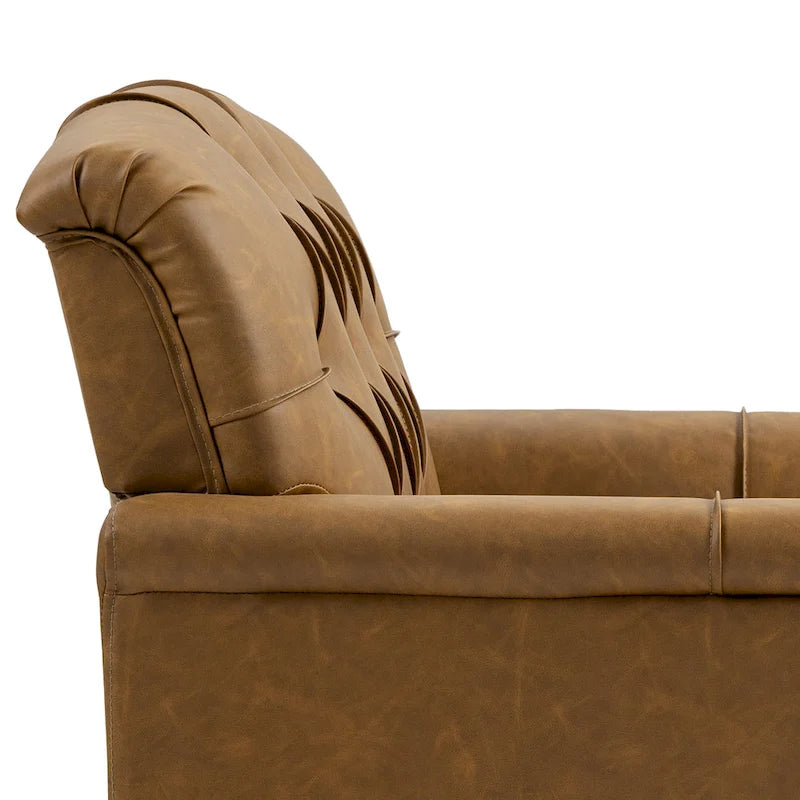 Tufted Accent Chair Vegan Leather Armchair for Living Room
