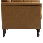 Tufted Accent Chair Vegan Leather Armchair for Living Room