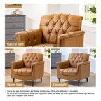 Tufted Accent Chair Vegan Leather Armchair for Living Room