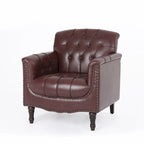 Tufted Accent Chair Vegan Leather Armchair for Living Room