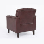 Tufted Accent Chair Vegan Leather Armchair for Living Room