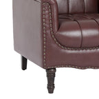 Tufted Accent Chair Vegan Leather Armchair for Living Room