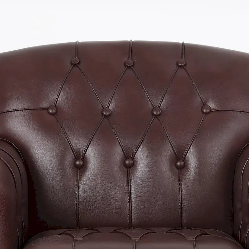 Tufted Accent Chair Vegan Leather Armchair for Living Room