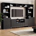Large Entertainment Wall Unit w/ Large Storage Wall Mounted TV Stand w/ Open Bookshelf Media Cabinet for TVs Up to 70
