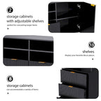 Large Entertainment Wall Unit w/ Large Storage Wall Mounted TV Stand w/ Open Bookshelf Media Cabinet for TVs Up to 70