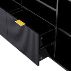 Large Entertainment Wall Unit w/ Large Storage Wall Mounted TV Stand w/ Open Bookshelf Media Cabinet for TVs Up to 70