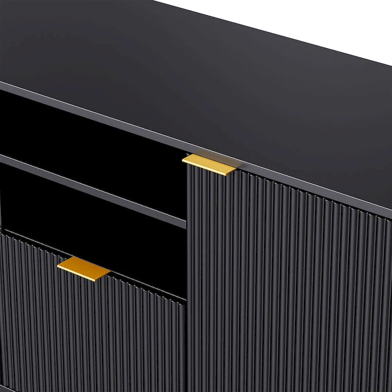 Large Entertainment Wall Unit w/ Large Storage Wall Mounted TV Stand w/ Open Bookshelf Media Cabinet for TVs Up to 70