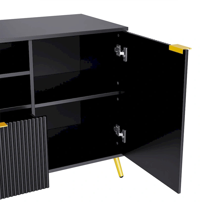 Large Entertainment Wall Unit w/ Large Storage Wall Mounted TV Stand w/ Open Bookshelf Media Cabinet for TVs Up to 70