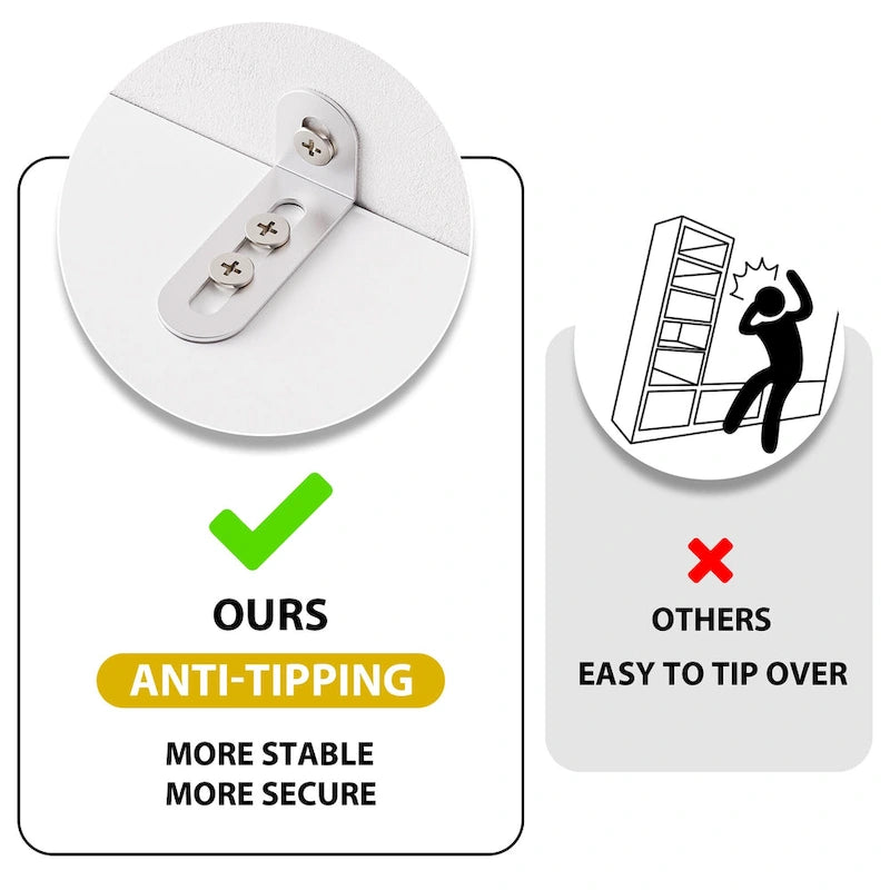 Large Entertainment Wall Unit w/ Large Storage Wall Mounted TV Stand w/ Open Bookshelf Media Cabinet for TVs Up to 70