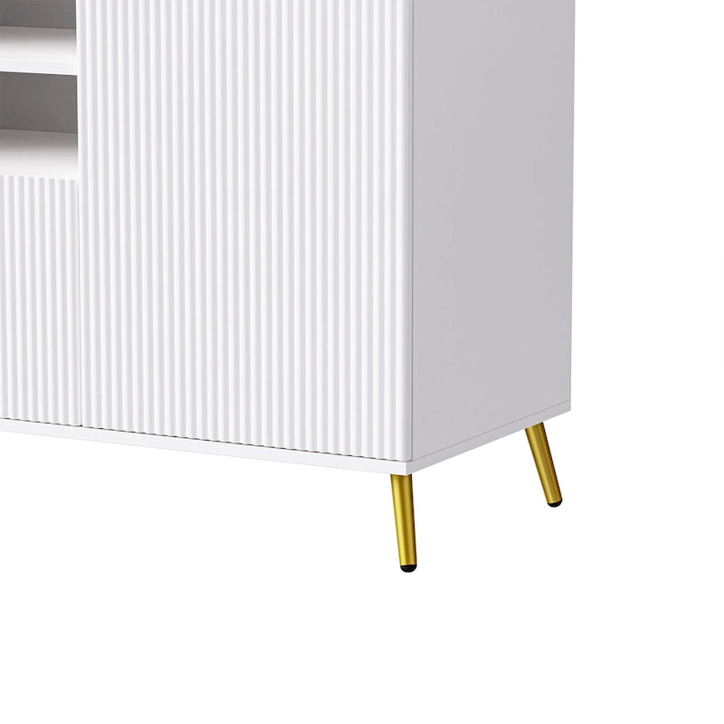 Large Entertainment Wall Unit w/ Large Storage Wall Mounted TV Stand w/ Open Bookshelf Media Cabinet for TVs Up to 70