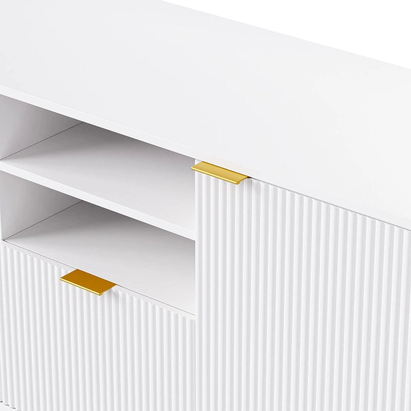 Large Entertainment Wall Unit w/ Large Storage Wall Mounted TV Stand w/ Open Bookshelf Media Cabinet for TVs Up to 70