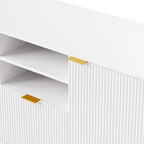 Large Entertainment Wall Unit w/ Large Storage Wall Mounted TV Stand w/ Open Bookshelf Media Cabinet for TVs Up to 70