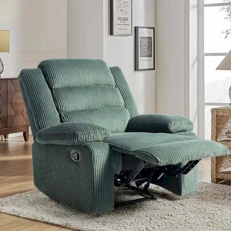 Modern 36 W Cotton/ Corduroy Push Back Manual Recliner Chair