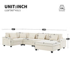 128 Chenille U-Shaped Sectional Sofa with Storage & USB
