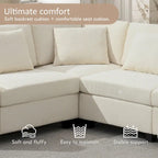 128 Chenille U-Shaped Sectional Sofa with Storage & USB