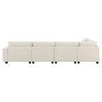 128 Chenille U-Shaped Sectional Sofa with Storage & USB