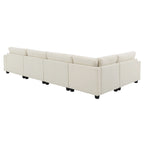 128 Chenille U-Shaped Sectional Sofa with Storage & USB