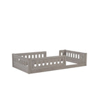 Modern Design Twin Size Wooden Platform Bed with Guardrail for Bedroom