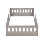 Modern Design Twin Size Wooden Platform Bed with Guardrail for Bedroom