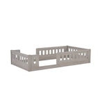 Modern Design Twin Size Wooden Platform Bed with Guardrail for Bedroom