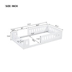 Modern Design Twin Size Wooden Platform Bed with Guardrail for Bedroom