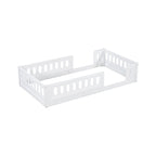 Modern Design Twin Size Wooden Platform Bed with Guardrail for Bedroom