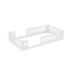 White Modern Design Twin Size Wooden Platform Bed with Guardrail for Bedroom