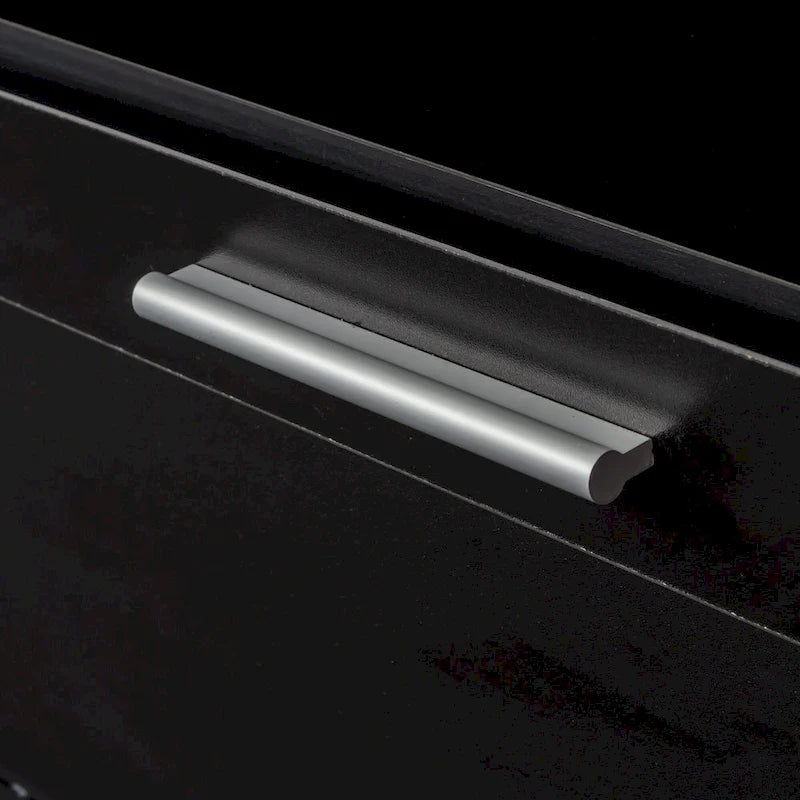 Black 70 TV Stand with Open Storage & Drawers for Living Room