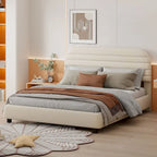 Queen Velvet Upholstered Bed with Adjustable Back
