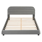 Queen Velvet Upholstered Bed with Adjustable Back