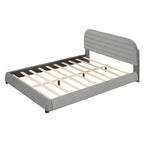 Queen Velvet Upholstered Bed with Adjustable Back