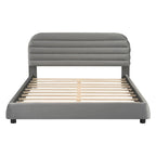 Queen Velvet Upholstered Bed with Adjustable Back