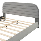 Queen Velvet Upholstered Bed with Adjustable Back