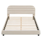 Queen Velvet Upholstered Bed with Adjustable Back