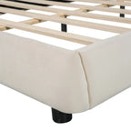Queen Velvet Upholstered Bed with Adjustable Back