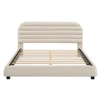 Queen Velvet Upholstered Bed with Adjustable Back