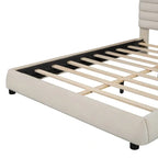 Queen Velvet Upholstered Bed with Adjustable Back