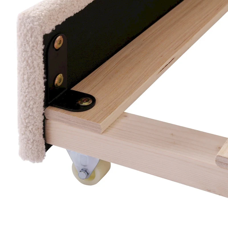 Full Teddy Fleece Daybed with Trundle and LED Lights