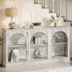 63-Inch Farmhouse Console Table with 3 Tier Storage for Entryway, Living Room - 11.81D x 62.99W x 31.5H