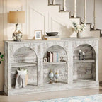 63-Inch Farmhouse Console Table with 3 Tier Storage for Entryway, Living Room - 11.81D x 62.99W x 31.5H