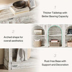 63-Inch Farmhouse Console Table with 3 Tier Storage for Entryway, Living Room - 11.81D x 62.99W x 31.5H