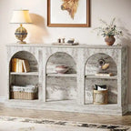 63-Inch Farmhouse Console Table with 3 Tier Storage for Entryway, Living Room - 11.81D x 62.99W x 31.5H