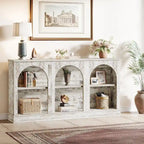 63-Inch Farmhouse Console Table with 3 Tier Storage for Entryway, Living Room - 11.81D x 62.99W x 31.5H