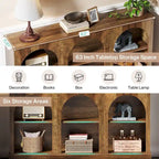 63-Inch Farmhouse Console Table with 3 Tier Storage for Entryway, Living Room - 11.81D x 62.99W x 31.5H