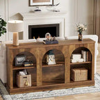 63-Inch Farmhouse Console Table with 3 Tier Storage for Entryway, Living Room - 11.81D x 62.99W x 31.5H