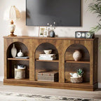 63-Inch Farmhouse Console Table with 3 Tier Storage for Entryway, Living Room - 11.81D x 62.99W x 31.5H