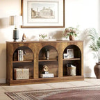 63-Inch Farmhouse Console Table with 3 Tier Storage for Entryway, Living Room - 11.81D x 62.99W x 31.5H