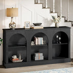 63-Inch Farmhouse Console Table with 3 Tier Storage for Entryway, Living Room - 11.81D x 62.99W x 31.5H